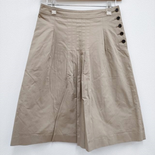 Brahmin タックスカート サイズ38 コットンリネン スカート ベージュ  