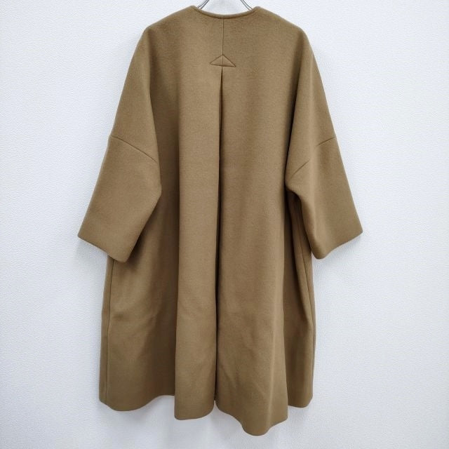 nest Robe 二重織ビーバーノーカラーコート 01194-1372 ウール サイズF コート ベージュ レディース ネストローブ【中古