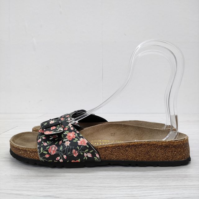 BIRKENSTOCK 花柄 パピリオ ナロー幅 サイズ24.5cm サンダル ブラック ブラウン レディース ビルケンシュトック【中古】4