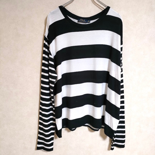 RALPH LAUREN ボーダー リヨセル サイズXL 長袖Tシャツ