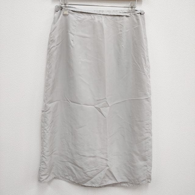 Yoli Silk wrap skirt 定価40700円 ラップスカート YL-SK01 サイズ1 ロングスカート ライトグレー レディー