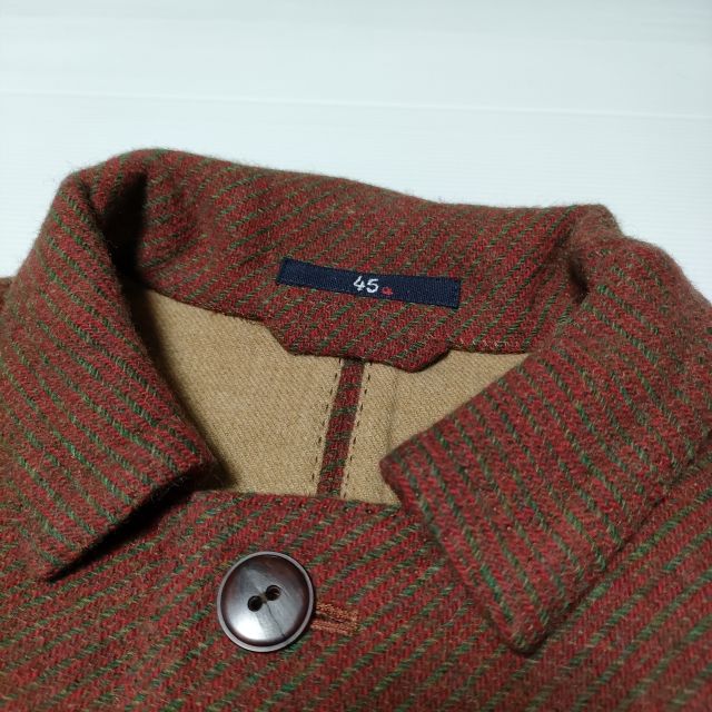 45R/45rpm サイズ2 ウール カルゼ二重織 ジャケット ワインレッド