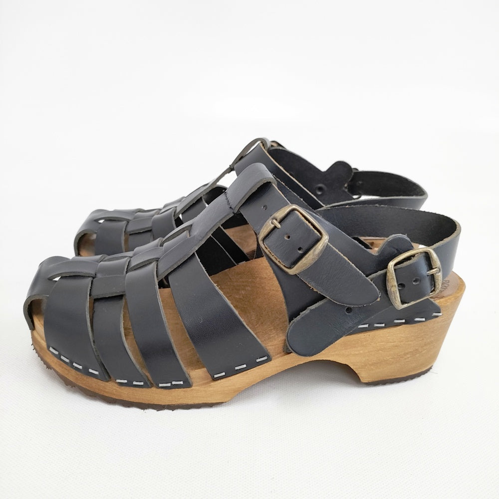 EXPERT レザーサンダル サボ ウッドソール サイズ36 サンダル ブラック