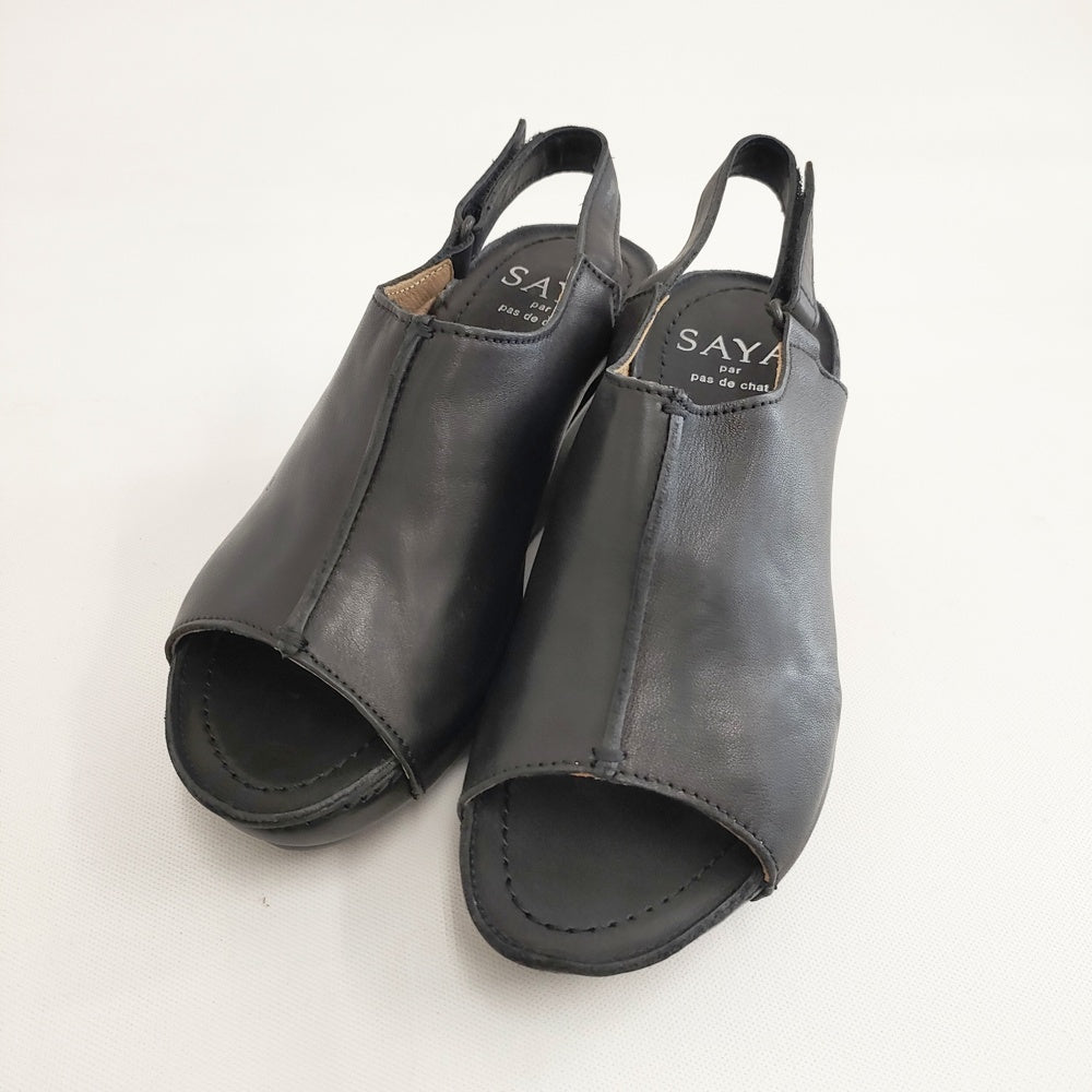Ｙs 黒 レザー サンダル オープントゥ sandal_men03.jpg
