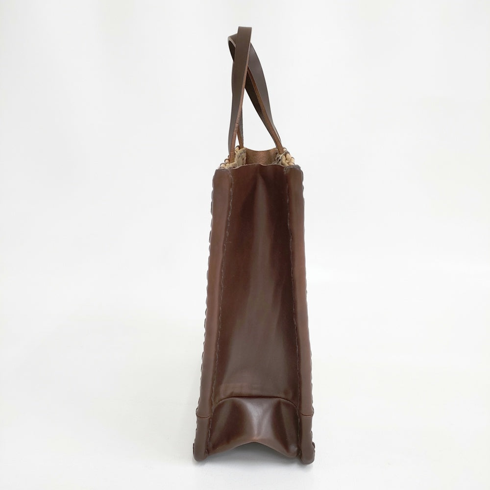 ebagos エバゴス 紅藤 レザー かごバッグ ハンドバッグ バスケット 美品 エバゴス EBAGOS オイルショルダー 紅籐 トート型 ラタン