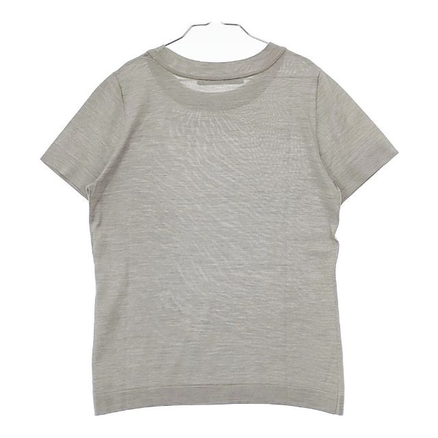 45rpm - 45R/45rpm ニットレースT-SHIRT 定価27500円 3 半袖Tシャツ カットソー グレー レディース フォーティーファイブアールピーエム【中古】4-0603S♪ 45R/45rpm シルクニットソーTシャツ 定価27500円 半袖 ニット