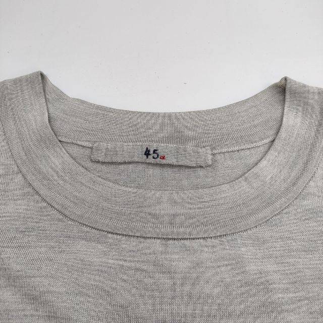 45rpm - 45R/45rpm ニットレースT-SHIRT 定価27500円 3 半袖Tシャツ カットソー グレー レディース フォーティーファイブアールピーエム【中古】4-0603S♪ 45R/45rpm シルクニットソーTシャツ 定価27500円 半袖 ニット