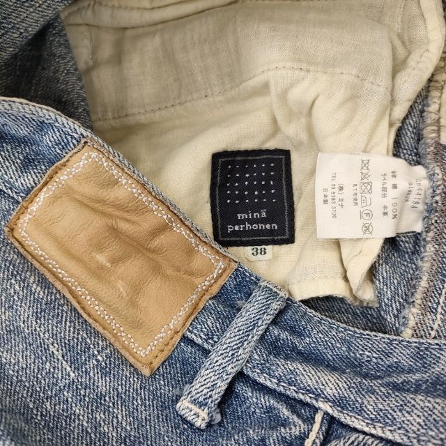 ミナペルホネン　always　 dn4419A 　綿100% 　36 mina perhonen always ロールアップデニム dn4419A 定価38500円
