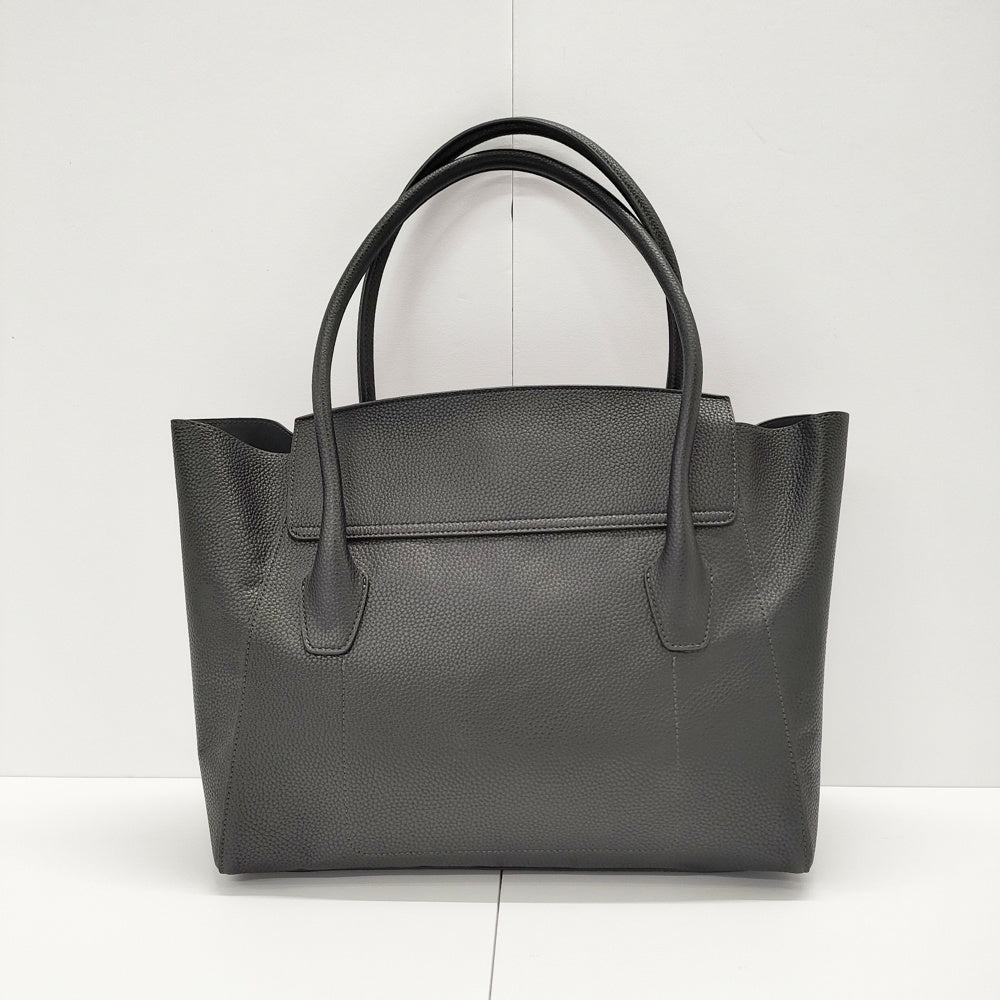UNITED ARROWS 型押し フェイクレザー トートバッグ ブラック