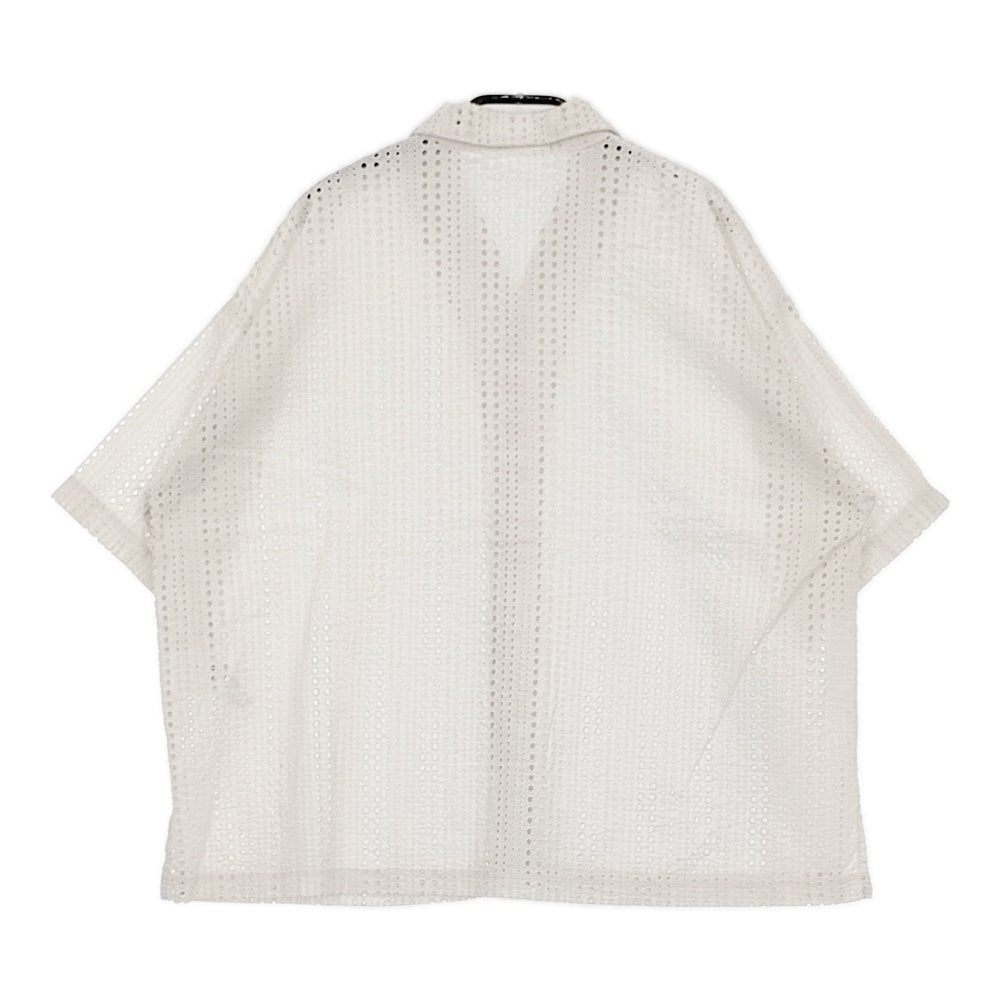 nest Robe コットンカットワークレースオープンカラーシャツ