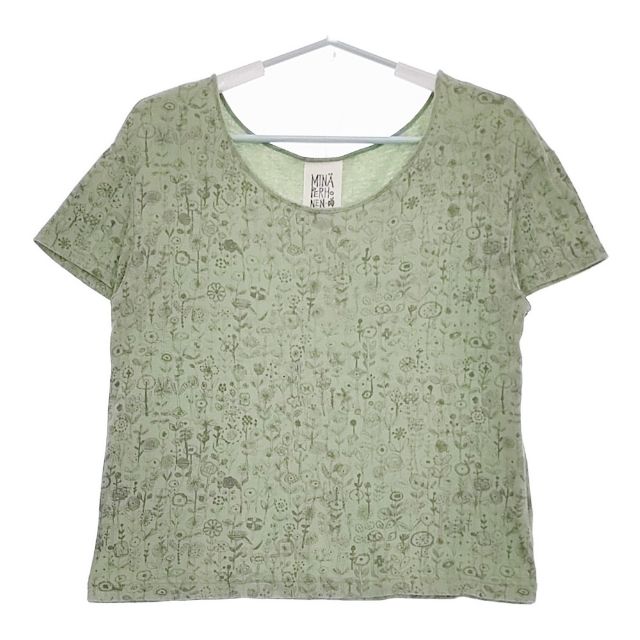 mina perhonen laundry ss8773 letter of flower 半袖Tシャツ