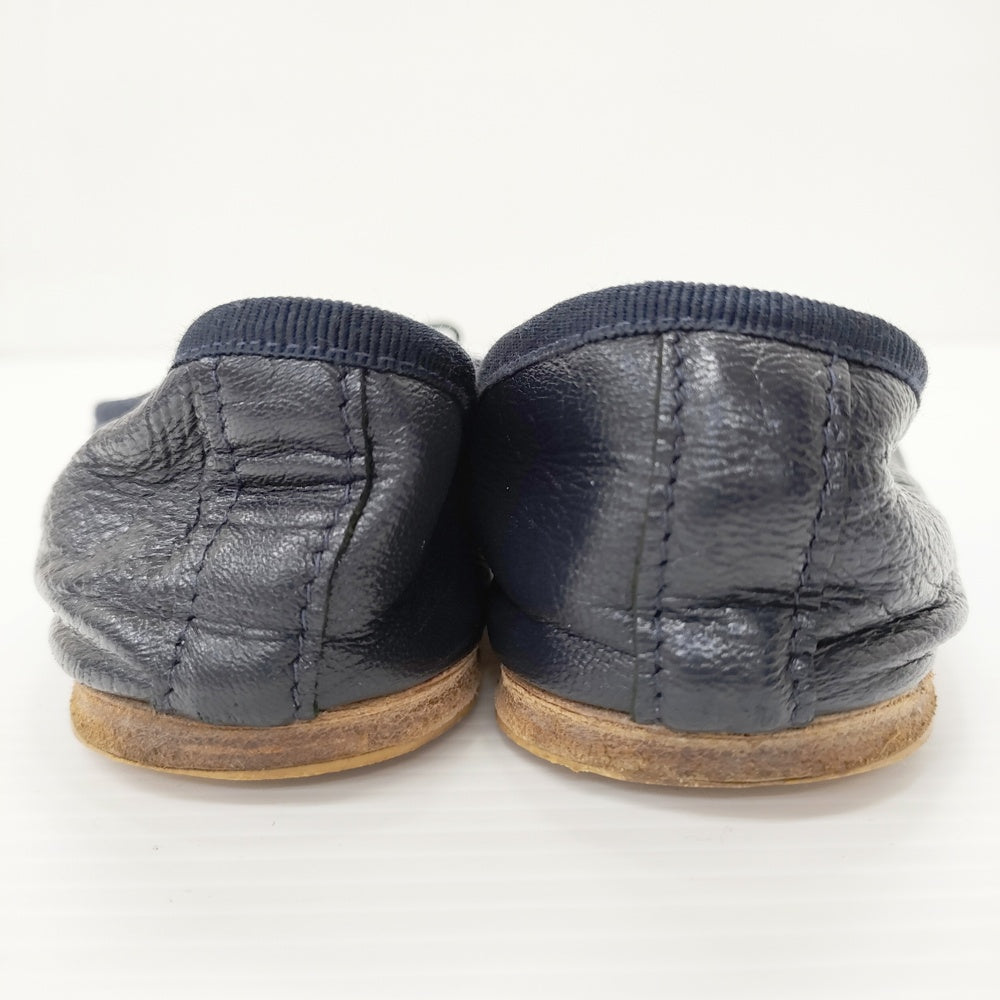 A.P.C./E.PORSELLI レザー フラット バレエシューズ ネイビー