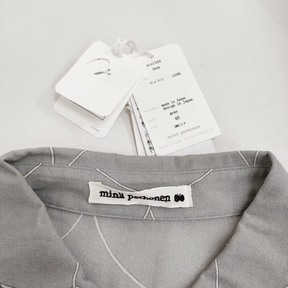 mina perhonen - mina perhonen loysa acs1306 サイズ40 定価41800円 ブラウス シャツ 24SS グレー レディース ミナペルホネン【中古】5-0415M♪ mina perhonen loysa acs1306 サイズ40 定価41800円 ブラウス
