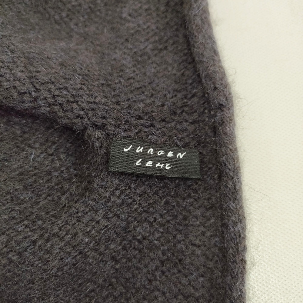 JURGEN LEHL 変型 ニット ハイネック ショート丈 ニット ネイビー