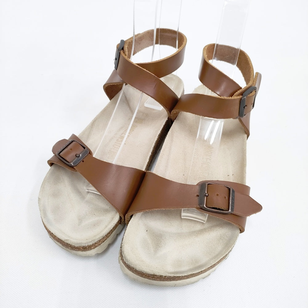 BIRKENSTOCK 24.5/38 狭幅 アンクルベルト サンダル ブラウン