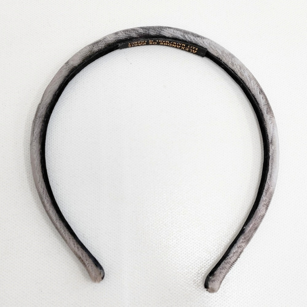Alexandre De Paris ベルベット カチューシャ ヘアアクセサリー グレー