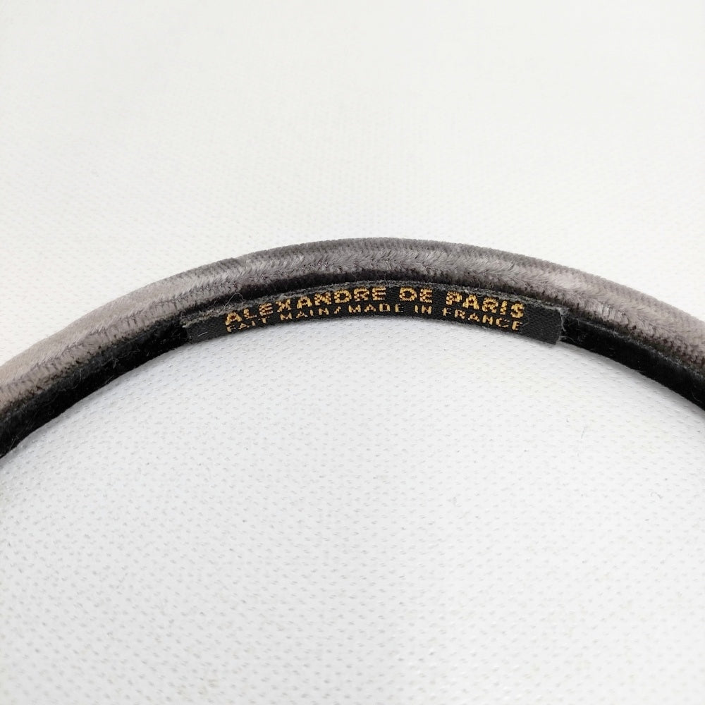 Alexandre De Paris ベルベット カチューシャ ヘアアクセサリー グレー
