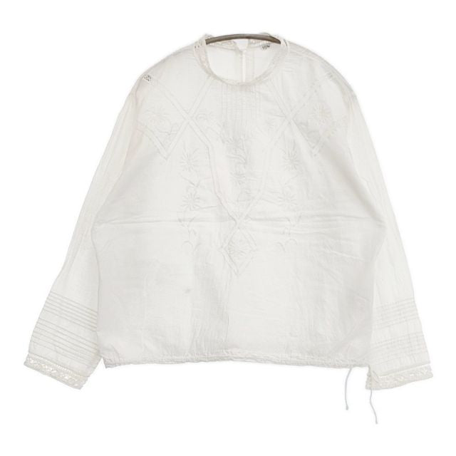 美品✨フォーティーファイブアール インドコットン レースボレロ ブラウス R刺繍 45R/45rpm インドカディのリボンレースdeTシャツ 定価71500円 刺繍