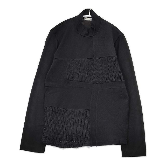 COMME des GARCONS パッチワーク ハイネック ウール 製品染め セーター