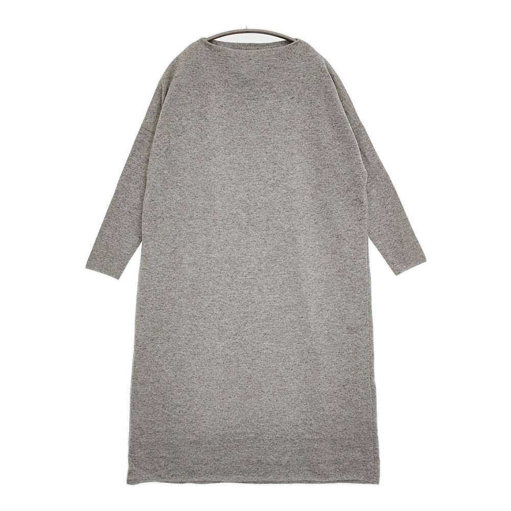 evam eva 新品未使用カシミヤコットングレー ロングニットワンピース vie evam eva カシミヤ100％ V183K943 定価38000円 サイズM ボート