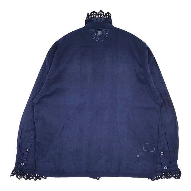 45R/45rpm 藍インドカディdeカットワークブラウス 定価52800円