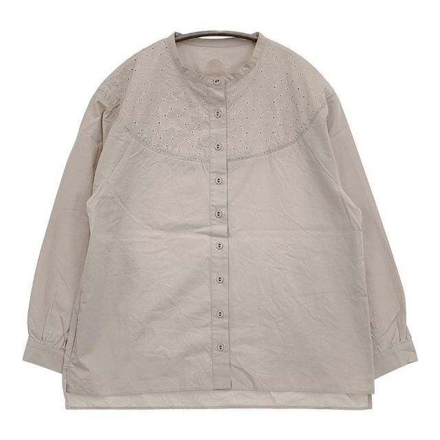 雨のリュウグウ ブラウス レース ピンタック くるみボタン オオカミとフクロウ 雨のリュウグウ portom22165 雨やすみ オオカミとフクロウ コットン