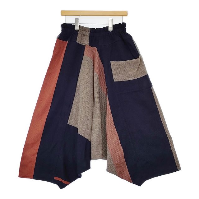 tamaki niime long ウールコットン サルエルパンツ ネイビー マルチ