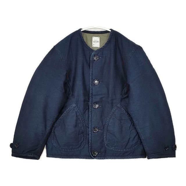45R/45rpm サテンキルトの908ビーチブルゾン（インディゴ 焦）定価80300円 ジャケット ネイビー レディース フォーティーファイブアールピーエム【中古】5-1119A∞ 45R/45rpm サテンキルトの908ビーチブルゾン（インディゴ 焦）定価