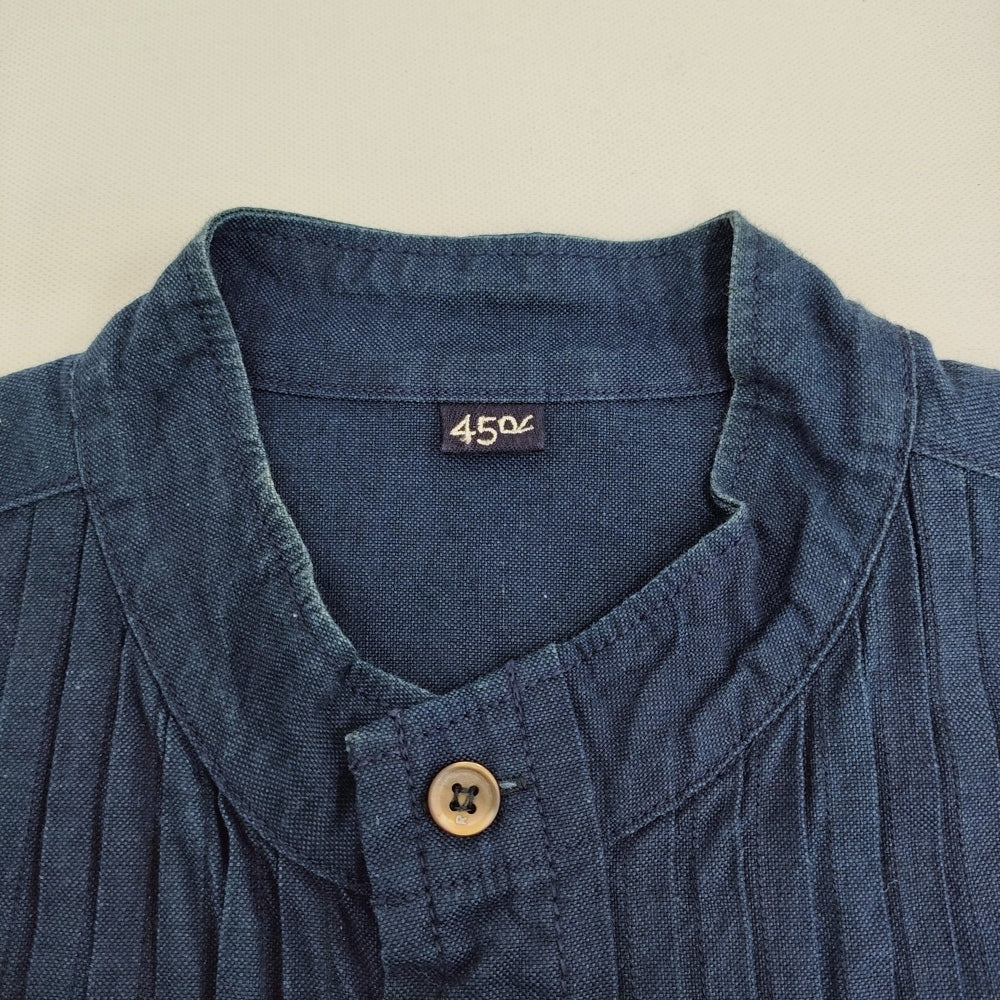 【美品】45R オックスフォードのタックシャツドレス（インディゴ） 45R/45rpm オックスフォードのタックシャツドレス 定価51700円