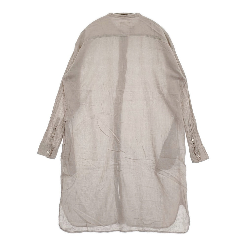 ARMEN バンドカラー ロングシャツ ガーゼ サイズ2 インド製 チュニック 長袖シャツ グレージュ レディース アーメン【中古】5-1103M♪ ARMEN バンドカラー ロングシャツ ガーゼ サイズ2 インド製 チュニック