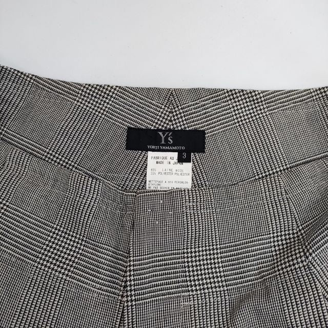 Y's YU-P01-148 ヨウジヤマモト グレンチェック ウールポリエステル