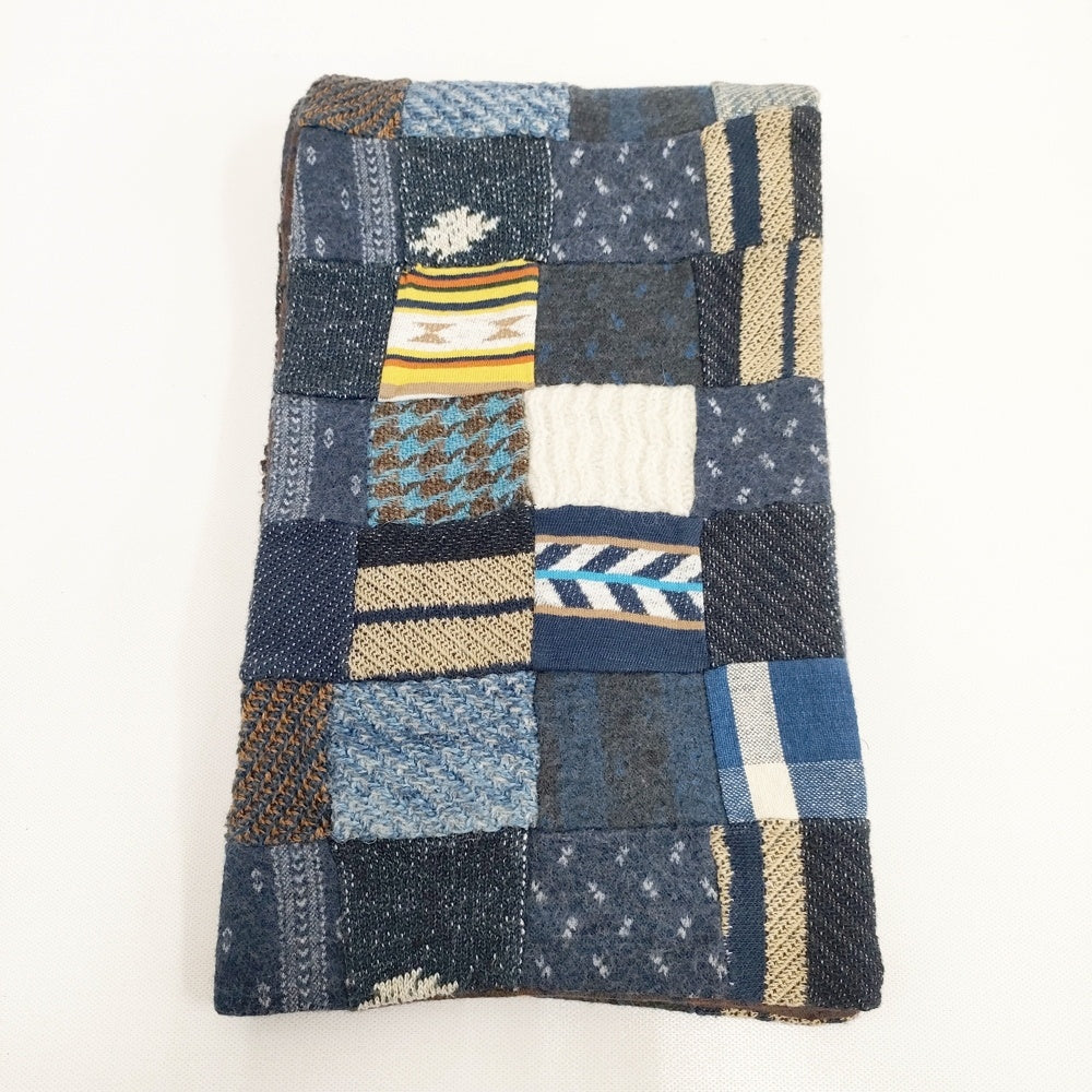 45R 4545祭　つぎはぎマフラー　ネイビー系　パッチワーク 45R/45rpm 4545祭り 限定 パッチワーク つぎはぎ マフラー ネイビー 多