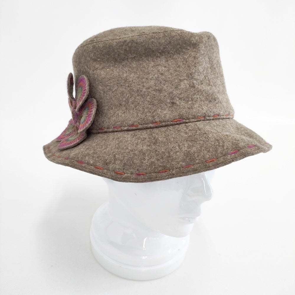 HELEN KAMINSKI フェルトハット フラワーモチーフ ステッチ ハット