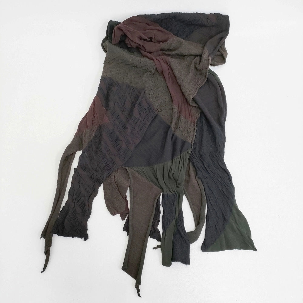 JURGEN LEHL リンクス編み ウールコットン ストール ワインレッド