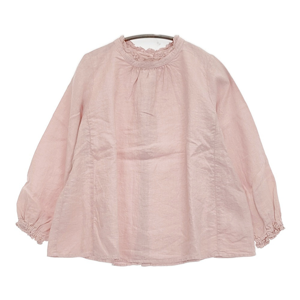 nest Robe バラ染めリネンスタンドフリルブラウス 定価19800円 01231