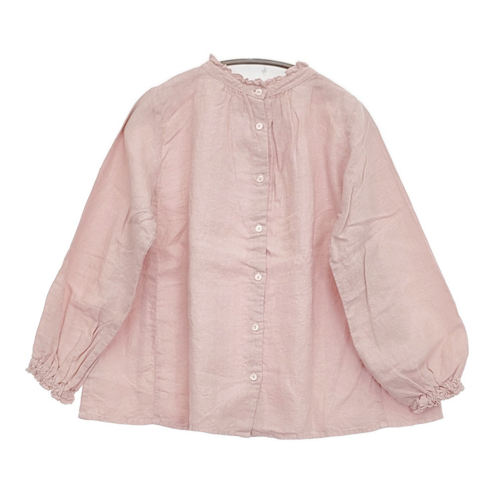 nest Robe バラ染めリネンスタンドフリルブラウス 定価19800円 01231