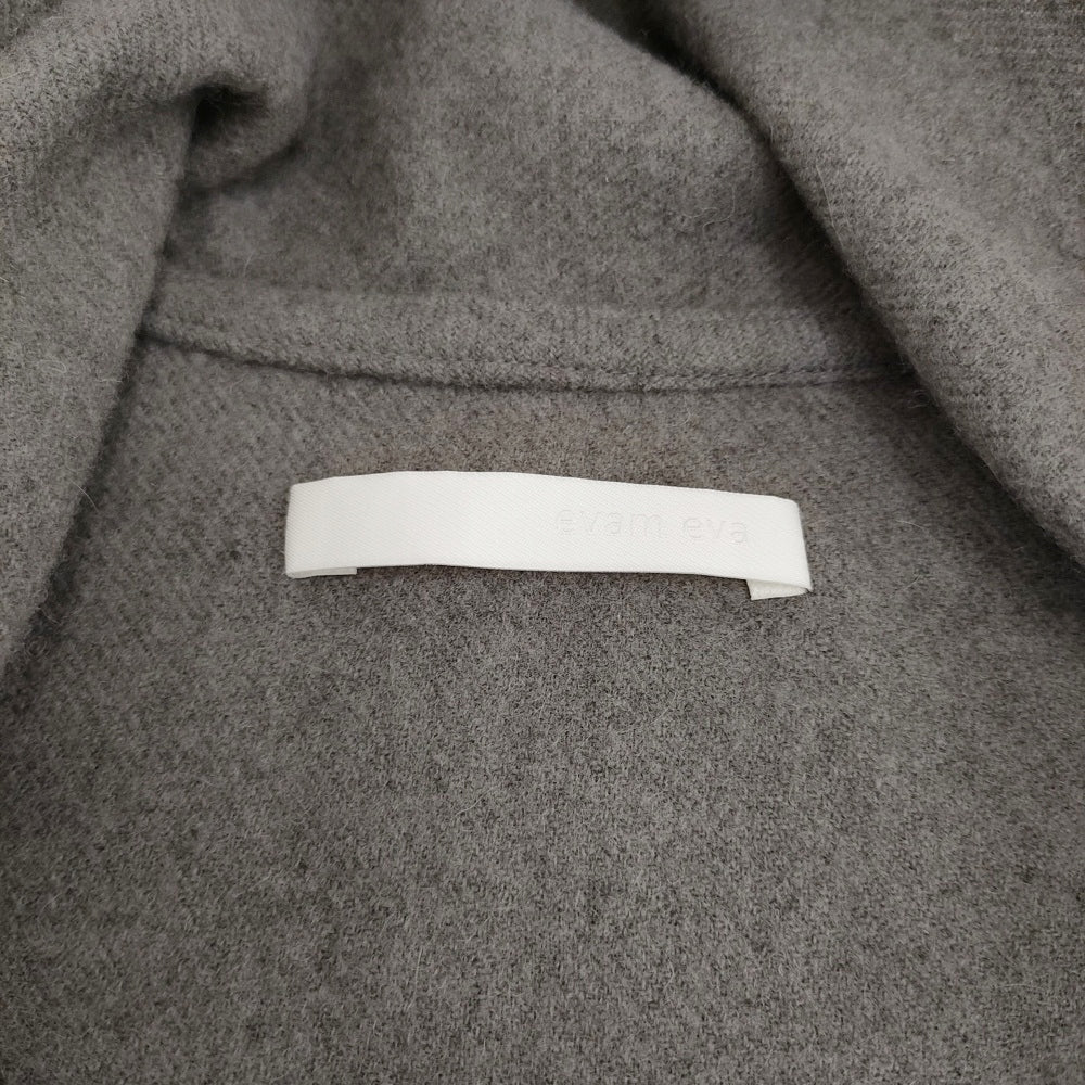evam eva ショートローブ short robe 定価31900円 E253T186 サイズM ウールカシミヤ コート 25AW グレー レディース エヴァムエヴァ【中古】5-1203T♪ evam eva ショートローブ short robe 定価31900円 E253T186 サイズM