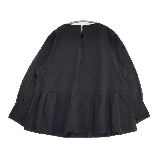 pot and tea 後ろ開きくるみボタン留め コットン プルオーバー