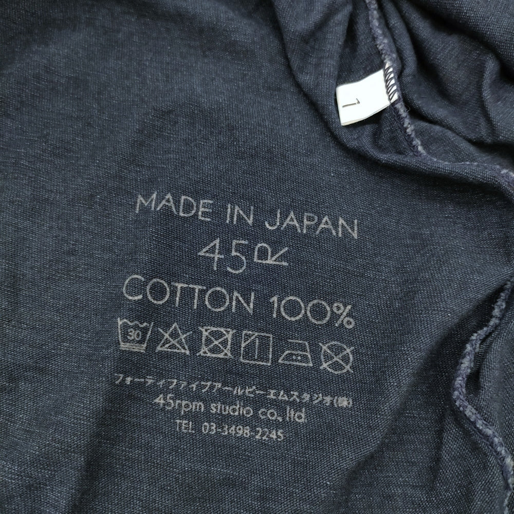 45R/45rpm インディゴ 908オーシャン長袖T コットン 日本製 長袖T