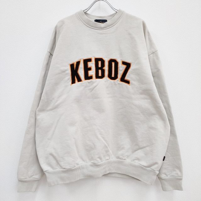 keboz スウェット 白 KEBOZ トレーナー スウェット BB LOGO HALF ZIP SWEAT PULLOVER