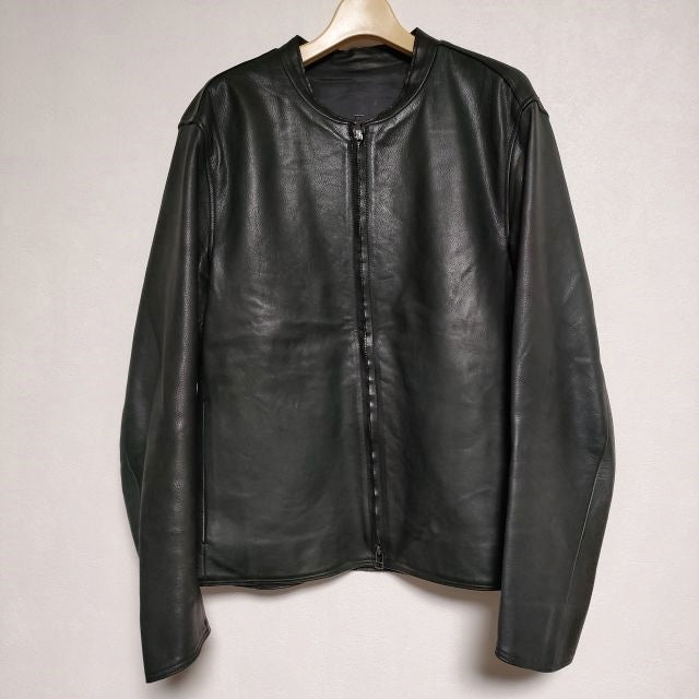 Acurica アクリカ Single leather Blouson W-ZIP 牛革 レザー ブルゾン ジャケット ブラック メンズ【中