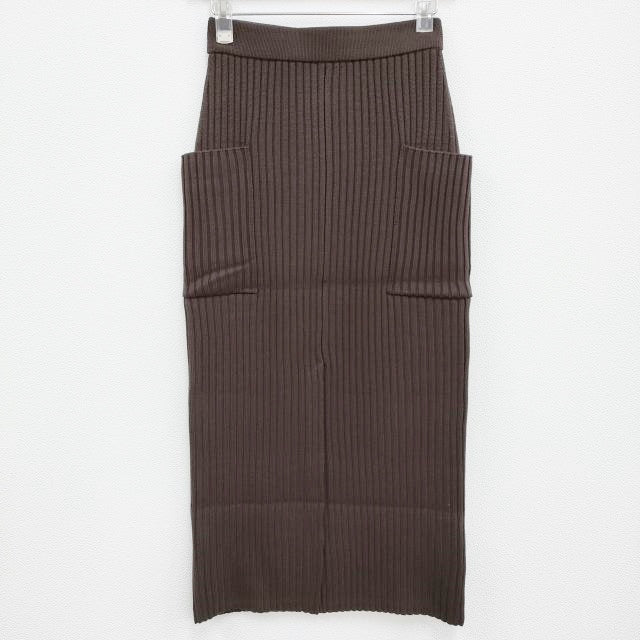 AURALEE 新品 A21AS03LW LAMB WOOL RIB KNIT SKIRT サイズ0 定価39600円 ロングスカート ブラ