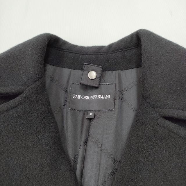 Emporio Armani ダブルチェスターコート ウール サイズ38 ブラック