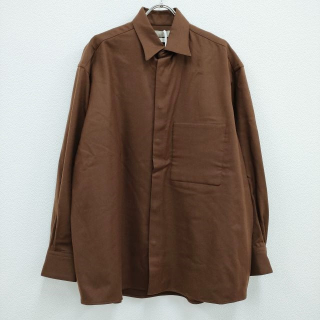 YOKE 新品 COVERED OVERSIZE SHIRT 定価37400円 オーバーサイズシャツ 長袖シャツ 22AW ブラウン メンズ