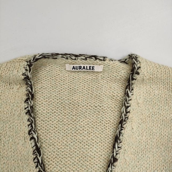 AURALEE Silk Wool Camel Mix Knit Cardigan 定価59400円 A23AC01MK