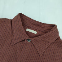 ULTERIOR カディストライプ オーバーレイドシャツ STRIPE OVERLAID BOX SHIRT 定価28600円 長袖シャツ 22SS ワインレッド メンズ アルテリア【中古】5-1001M∞