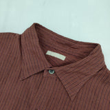 ULTERIOR カディストライプ オーバーレイドシャツ STRIPE OVERLAID BOX SHIRT 定価28600円 長袖シャツ 22SS ワインレッド メンズ アルテリア【中古】5-1001M∞