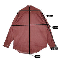 ULTERIOR カディストライプ オーバーレイドシャツ STRIPE OVERLAID BOX SHIRT 定価28600円 長袖シャツ 22SS ワインレッド メンズ アルテリア【中古】5-1001M∞