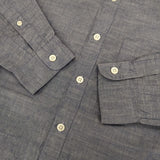 Steven Alan BEZ CHAMB BAND SHIRT 定価15400円 長袖シャツ ブルー メンズ スティーブンアラン【中古】5-1025M∞