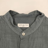 AQUELLOS OJOS VERDES bishu バンドカラーシャツ aov-42f-sc12-5 ウールキュプラ 長袖シャツ ブルーグレー メンズ アケヨスオホスヴェルデス【中古】5-1120M∞